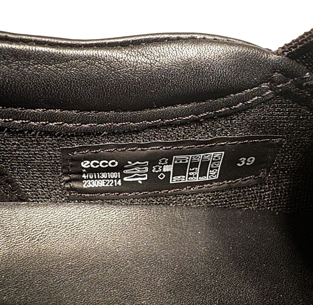 ECCO Soft 7 Woven Slip-On Sneakers Black Leather EU 39 US 8-8.5 Comfort - Picture 12 of 16
